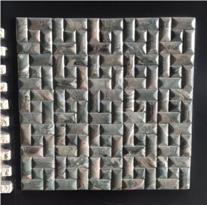 China Green Marble Mosaic Patterrn,Polished Linear Interial Mosaic Walling Tiles