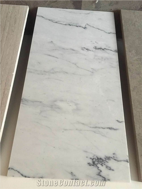 China White Polished Marble Slabs and Tiles,White Marble with Black Vein Florring and Walling Tiles,Polished White Marble Skirting and Pattern