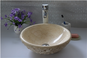 Luxury White Marble Round Sink Bianco Carrara Wash Bowl for Bathroom Sink