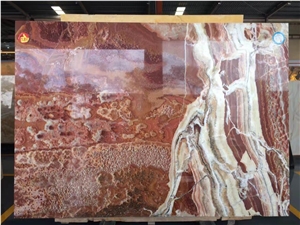 Red Onyx Slabs and Tiles,Polished Onyx Flooring and Walling Cover Tiles,Translucent Red Onyx Background