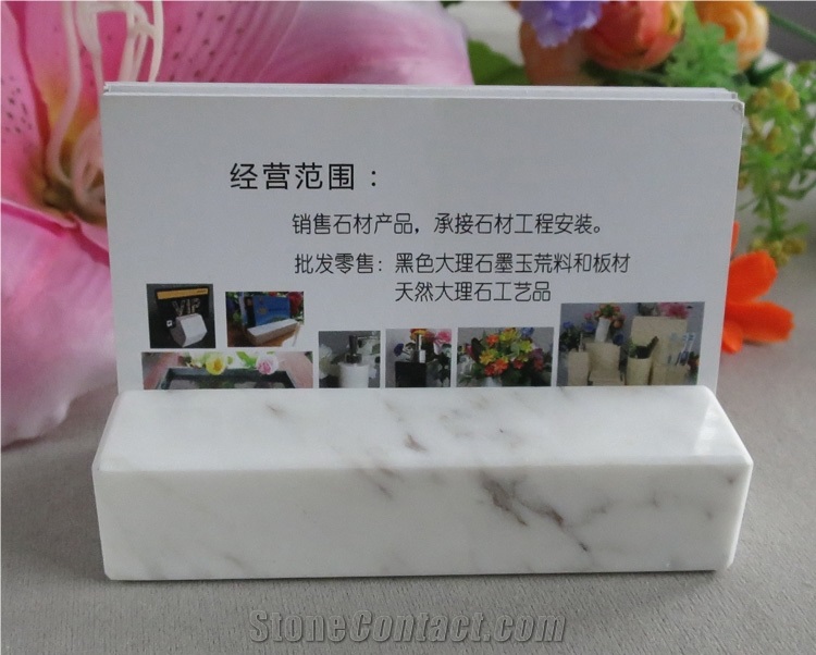 White Marble Name Card, Business Card Holder