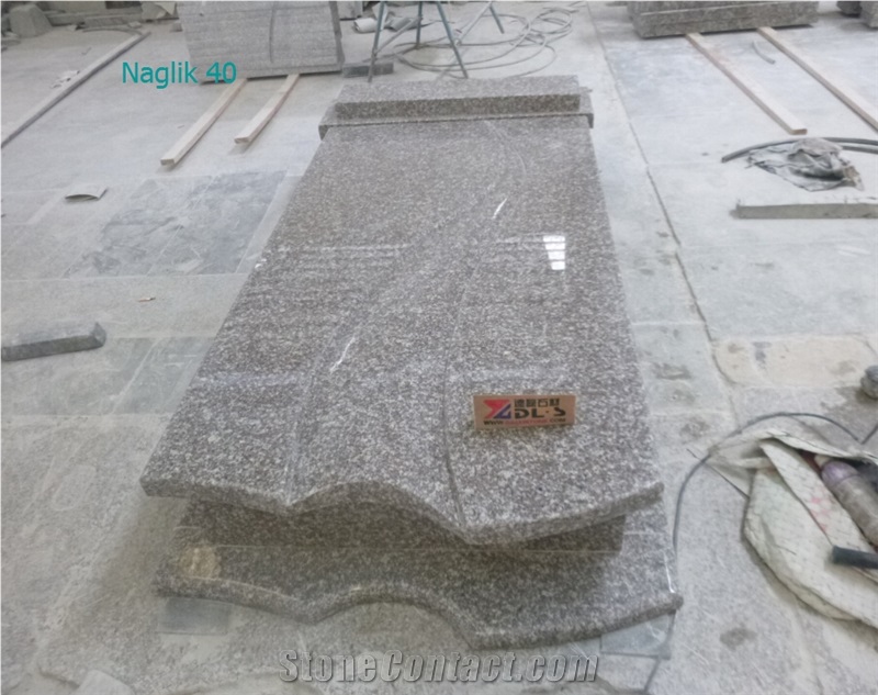 China G664 Misty Brown Monument, Granite Polished Tombstone, Gravestone Price, High Polished Design, Single and Double with Carving, Brown, Black, Blue, Red for Polish, Hungary, Slovakia Manufacturer