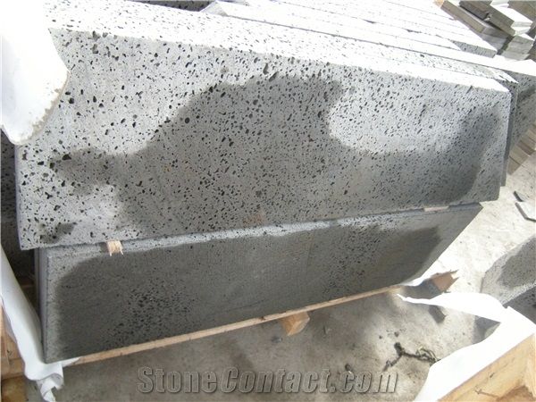 China Grey Lava Stone Tiles Slab Andesite Wall Tiles Sawn Cut