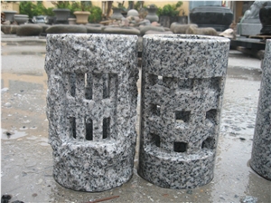 Natural Granite Stone Lantern for Landscape, Stone Sculpture with Defferent Design, Grey Natural Decorative Stone