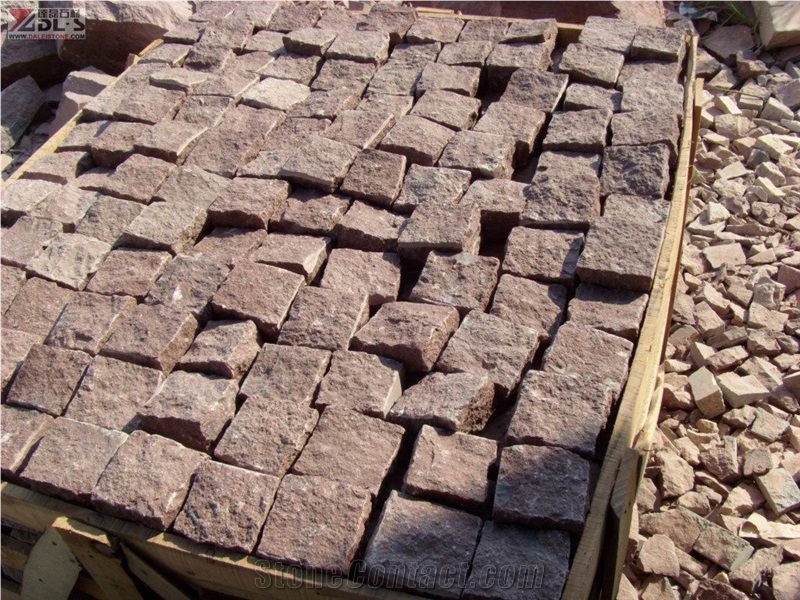 Red Porphyry with All/6 Sides Natural Split Cube,Paving, Natural Granite,Porphyry Paving Stone for Exterior Flooring