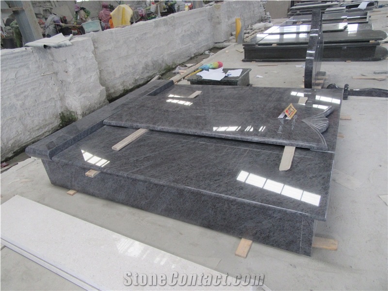 Tombstone/Monument/G664/G623/Shanxi Black/Bahama Blue/Orion Double /Single Monuments with Headstone Cross