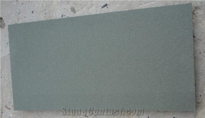 Chinese Polished Green Sandstone Slabs & Tiles, Green Sandstone China Wall Covering Tiles, Shandong Green Sandstone Floor Covering Tiles, Chinese Green Sandstone Fences