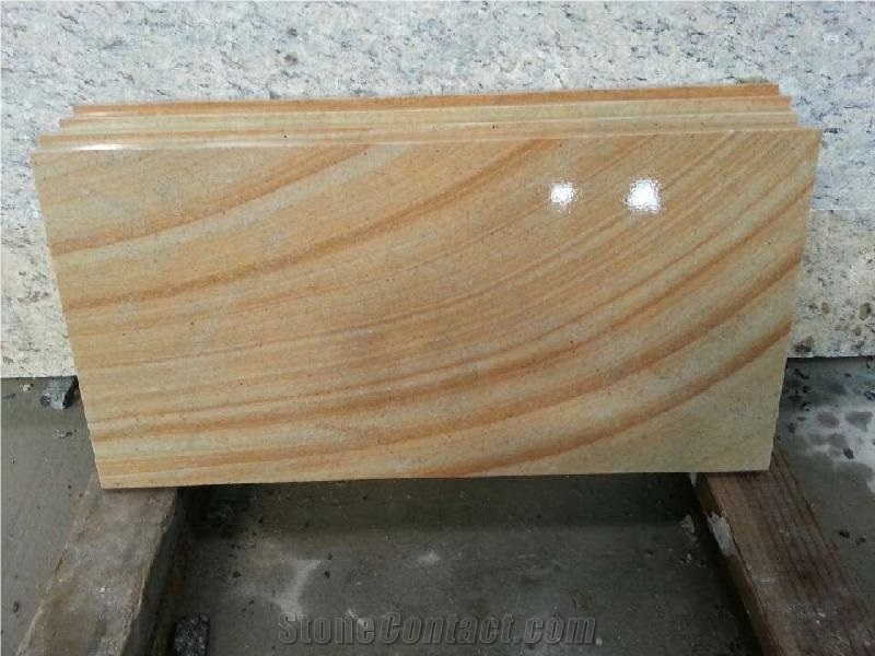 Chinese Yellow Sandstone Slabs & Tiles, Wooden Yellow Sandstone Wall Cladding, Sichuan Yellow Sandstone Wall Covering Tiles,Wooden Vein Sandstone Floor Covering Tile,Yellow Wooden Sandstone Fence