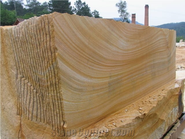 Chinese Yellow Sandstone Slabs & Tiles, Wooden Yellow Sandstone Wall Cladding, Sichuan Yellow Sandstone Wall Covering Tiles,Wooden Vein Sandstone Floor Covering Tile,Yellow Wooden Sandstone Fence