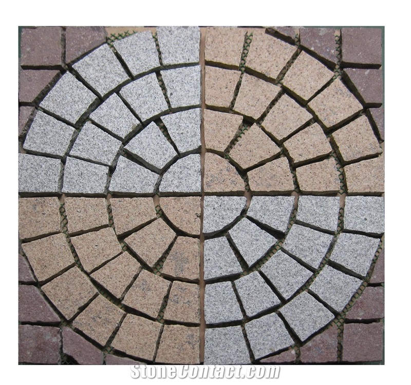 Grey Granite Flamed Cobble Stone, Cube Stone, Walkway Pavers, G684 Garden Stepping Pavements, Granite Paving Set