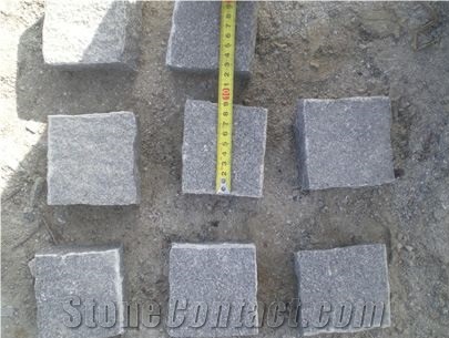 Grey Granite Flamed Cube Stone, Flamed Cobble Stone , Natural Split Walkway Pavers, G603 Garden Stepping Pavement, Paving Stone, Courtyard Road Pavers