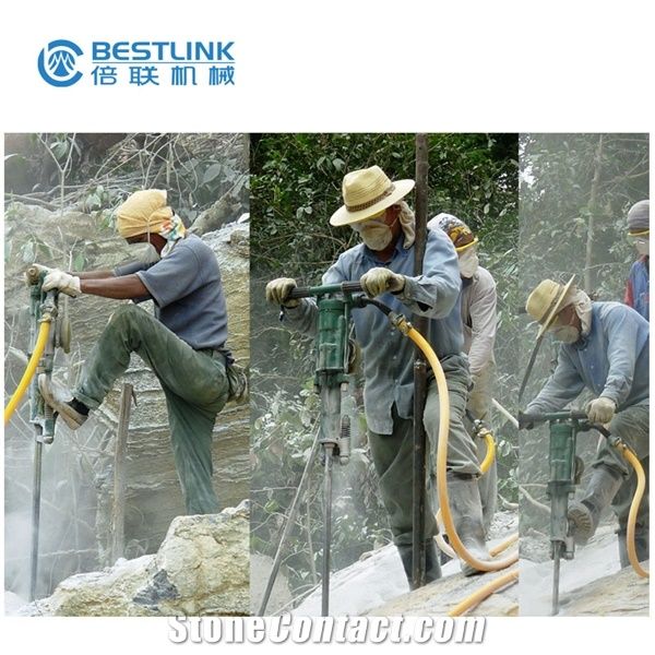Pneumatic Hand Held Rock Drill, Pneumatic Jack Hammer, Portable Stone Drilling Tools, Air Driven Stone Tools for Drilling Rock