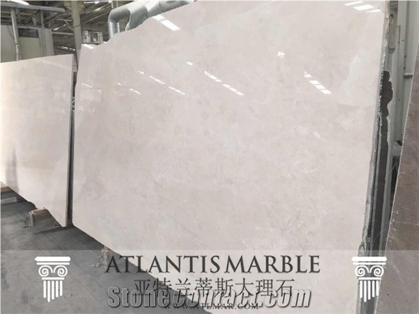 Turkish Marble Block & Slab Export / New White Pearl Beige Marble