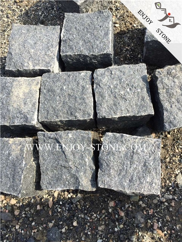 Absolute Black Granite Cobblestone,G684 Fujian Black Granite Cube,G684 Black Pearl Granite Cobble Stone,Black Granite Brick Stone