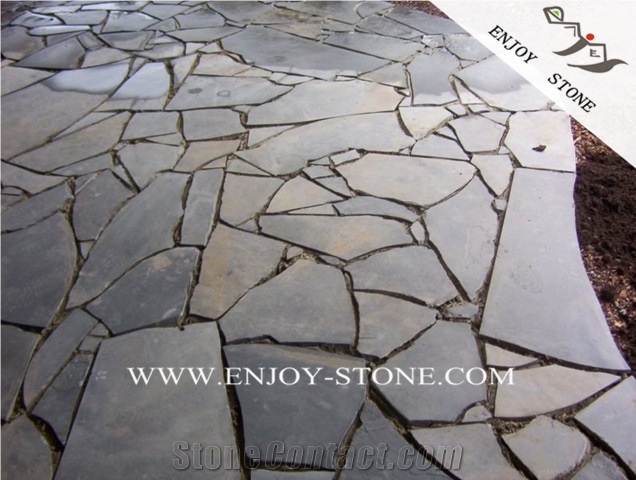 Basalto Flagstone Courtyard Paver,Zhangpu Grey Basalt Flagstone Paving,Chinese Grey Bluestone Irregular Flagstone,Zhangpu Grey Basalt Flagstone