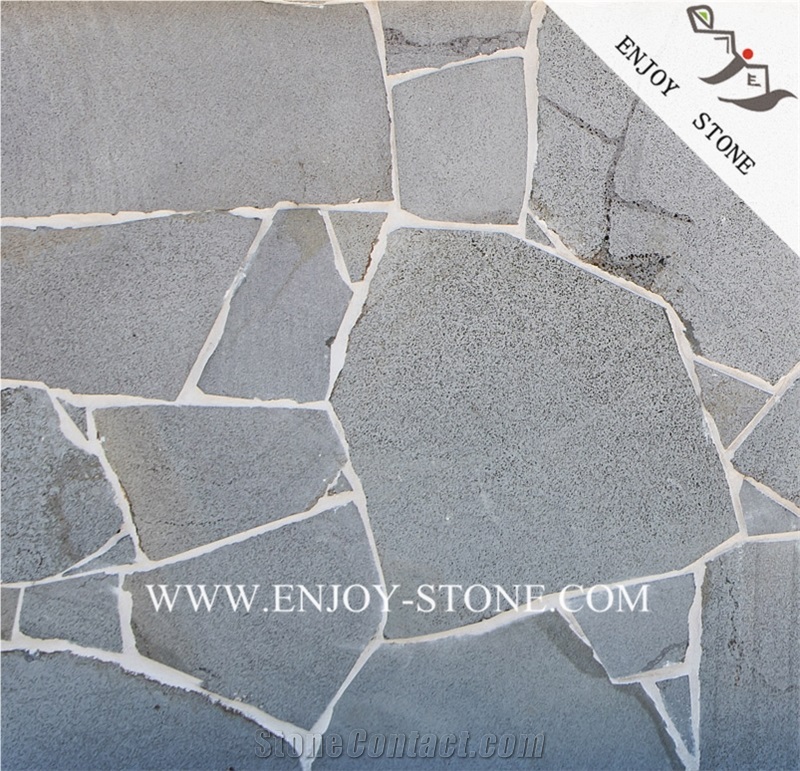 Basalto Flagstone Paving,China Basalt Crazy Paver,Grey Basalt Flagstone Paving,Chinese Grey Bluestone Irregular Flagstone,Grey Basalt Flagstone