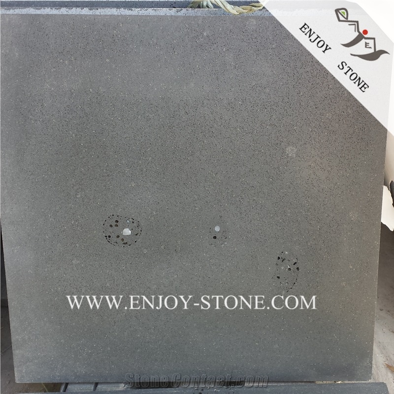 Blue Stone Paver with Hole,Zhangpu Basalt Flooring with Ant Line,Grey Basalto Tile with Hole,Andesite Wall Tile,Basalt Pavers