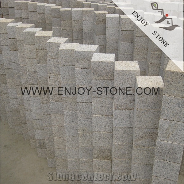 Bushhammered Finish China G682 Misty Yellow Granite Stone,Beige Granite Stone Pavers,Rusty Yellow Granite Stone Walkway Paving,Exterior Building Stone,Driving Terrace Pavers and Flooring Paving