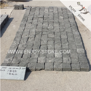 Cheap Black Basalt Stone Pavers with Natural Split Finish,Zhangpu Black Basalt Sone Courtyard Road Pavers,Driveway Paving Stone,Exterior Pattern