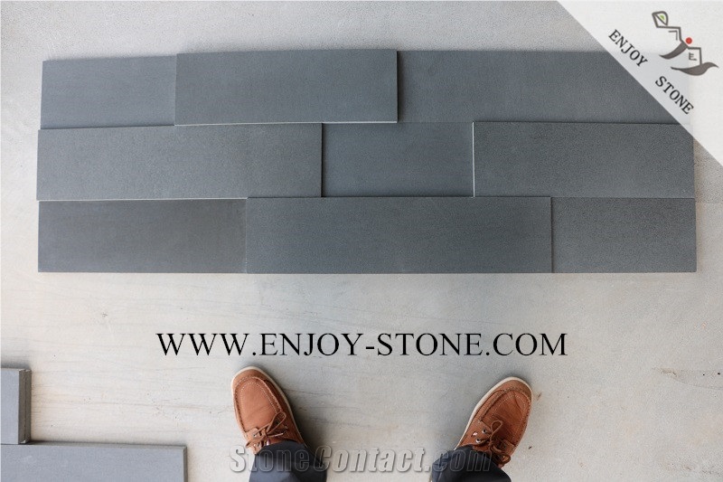 China Andesite Stone Wall Cladding,Fujian Grey Basalt Honed Culture Stone,Thin Basalt Stone Veneer,Exposed Wall Stone