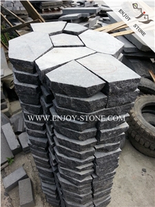 China Black Basalt Flagstone,G684 Black Pearl Basalt Crazy Paver,China Black Basalt Pattern,Absolute Black Basalt French Pattern