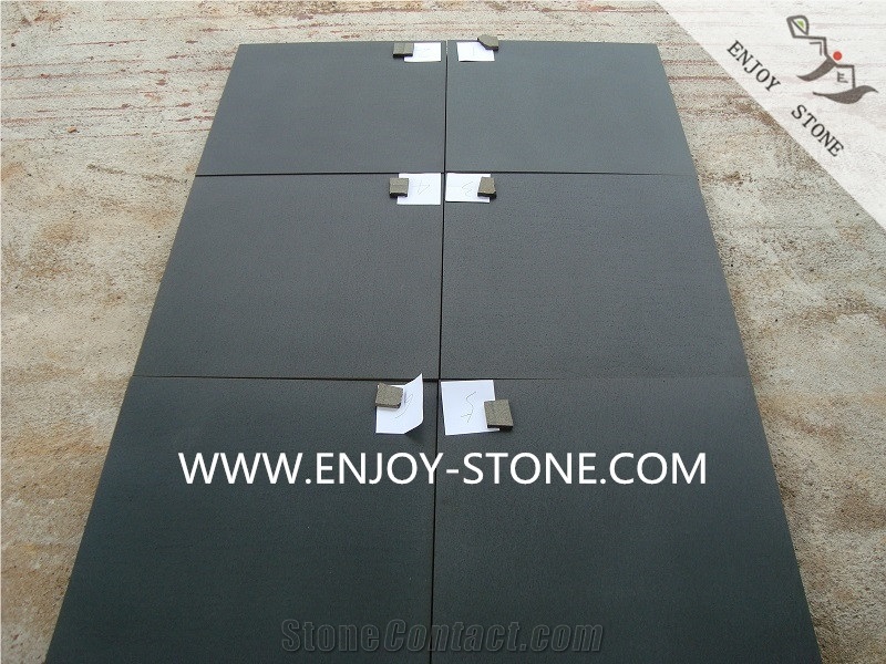 China Black Basalt Tiles&Slabs,Honed Black Andesite Floor Tiles