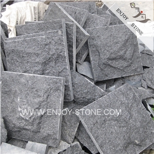 China Black Granite Mushroom Stone,Split Face Mushroom Stone