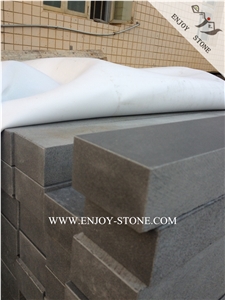 China Cheap Decorative Stair Treads,Honed Grey Basalt Staircase,Cut to Size Landscaping Stairs&Steps for Exterior&Interior Usage