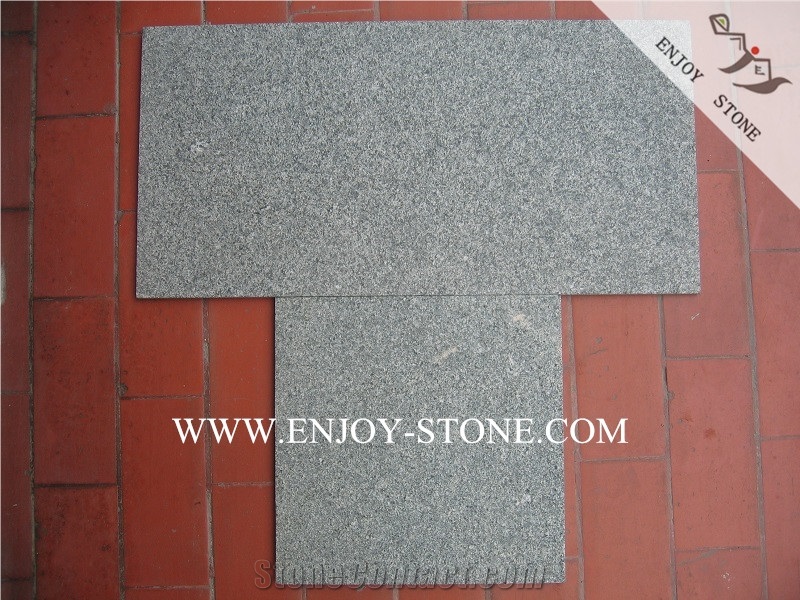 China G612 Green Granite Flamed Tiles for Outdoor Flooring,Exterior Granite Wall Covering,Anti-Slip Flamed Finish Granite Tiles
