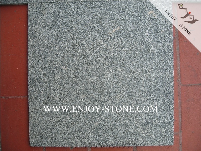 China G612 Green Granite Flamed Tiles for Outdoor Flooring,Exterior Granite Wall Covering,Anti-Slip Flamed Finish Granite Tiles