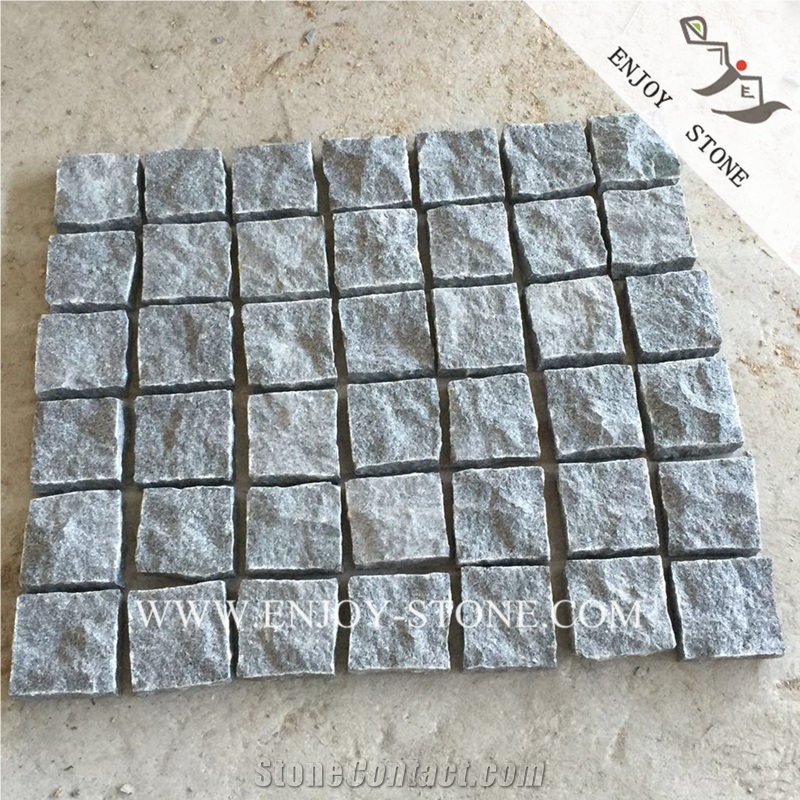 China Granite G654 Padang Dark Split Cobble Stone,G654 Granite Hand Cut Cobblestone,Sesame Black Granite Cobble Stone,Seasame Grey Handmade Bricks