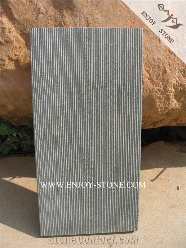 China Grey Basalt Spring Rains Finish Tiles for Wall Cladding,Andesite Lava Stone Wall Tiles