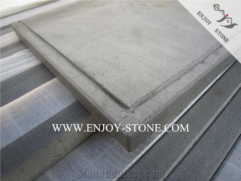 China Grey Basalt Window Sill with Water Drop Lines,Honed Finish Window Surround,Thresholds,Skirting Boards