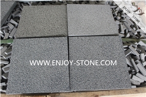 China Hainan Black Basalt Tiles&Slabs,Bushhammered Finish Black Basalt Tiles,Wall Cladding,Flooring,Hainan Lava Stone Slabs