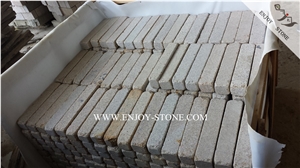 China Rustic Yellow Granite G682 Cobble Stone,Bushhammered and Tumbled Finish Cube Stone for Exterior Paving Sets,Garden Stepping Pavements,Courtyard Road Pavers,Driveway Paving Stone,Walkway Pavers
