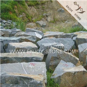 China Zhangpu Dark Green Granite,Granite Green G612, Granite Block for Rock Stone for Landscaping and Garden,Buliding Stone