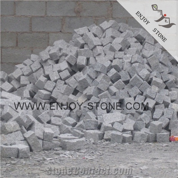 Chines G603 Granite White Grey Natural Spilt Paving Stone, Ash Grey Padang Light Sesame White Cube Exterior Building Stone,Cheap Gray Granite Paver Stone,Cube Stone,Driveway Paving Stone