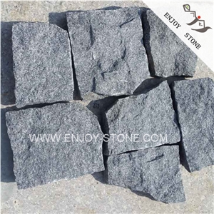 Chines G654 Granite Dark Grey Natural Spilt Paving Stone, Cube Exterior Building Stone,Cheap Gray Granite Paver Stone,Cube Stone