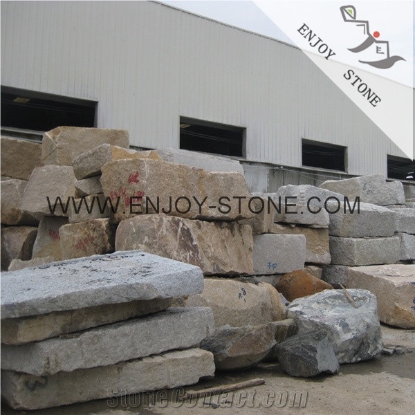 Chinese G682 Rustic Yellow Granite Stone,Granite Block for Landscaping and Garden,Rock Stone,Building Stone