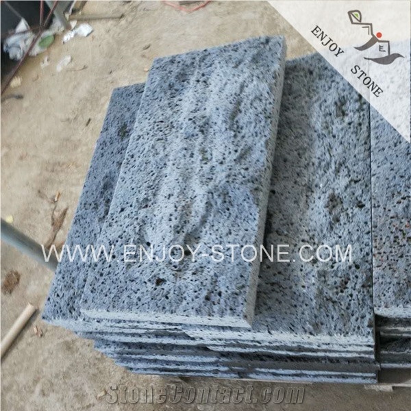 Chinese Grey Basalt Andesite Stone,Gray Volcanic Stone,Lava Stone Cube Exterior Building Stone,Cobble Stone,Floor Covering,Walkway Pavers