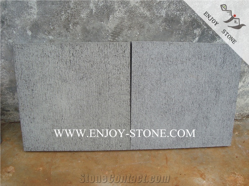 Chiseled Surface Hainan Grey Basalto/Basaltina/Andesite Stone Tiles&Slabs,Andesite Wall Tiles,Lava Stone Floor Tiles for Outdoor Decoration