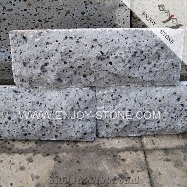 Cleft Cheap Lava Stone,Gray Volcanic Stone,Grey Andesite Basalt Stone Cobble Stone for Flooring,Split Face Mushroom Stone,Driveway Paving Stone