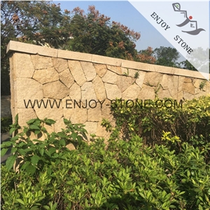 Cleft Finish G682 Rustic Yellow Granite Cut to Size Tiles,Flooring Tiles,Pavers for Landscaping and Garden,Exterior Building Stone,Cobble Stone Floor Covering,Cube Driveway Paving Stone