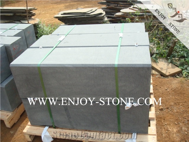 Dark Bluestone Curbstone,Black Basalt with Honeycombs Side Stone,China Hainan Black Kerb Stone