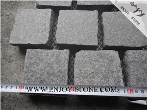 Flamed Cube/Cobble with Mesh G684 Fuding Black, Black Basalt, Black Pearl Basalt, Black Basalt, Flamed Tile/Cut to Size,Flamed Slabs/Flooring/Walling/Pavers