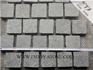 Flamed Cube/Cobble with Mesh G684 Fuding Black, Black Basalt, Black Pearl Basalt, Black Basalt, Flamed Tile/Cut to Size,Flamed Slabs/Flooring/Walling/Pavers