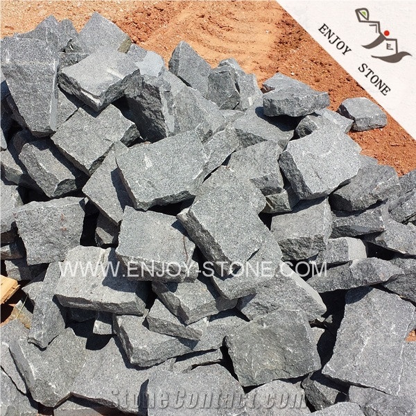 G654 Padang Dark Grey Granite Drive Way Patio Paving Stone with Natural Split Finish, G654 Granite Cube Stone & Pavers