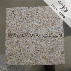 G682 Beige Granite Stone with Bush Hammer Finish,Walkway Pavers,Floor Coverings,Cobble Stone for Exterior Pattern,Garden Stepping Pavements,Courtyard Road Pavers