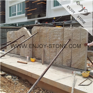 G682 Beige,Misty Yellow,Rusty Yellow Granite,Natural Granite Block Price,Yellow Rust Kerbstone Rock,Cubes for Landscaping and Garden,Side Stone