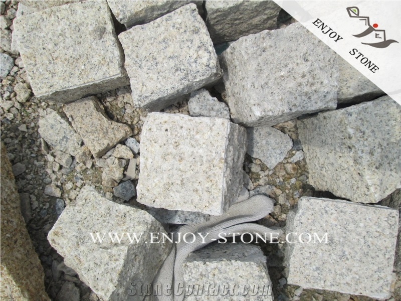 G682 Rustic Granite Split Cobblestone,China Beige Yellow Granite Handcut Cobblestone,Natural Split Padang Yellow Paving Sets,Granite Handmade Bricks